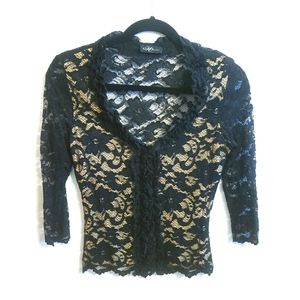 Kay Celine Black Lace Top...S